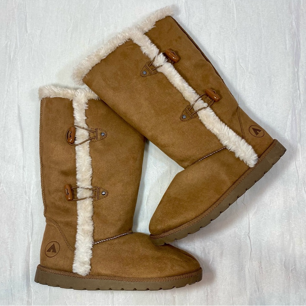 Airwalk “Myra” in Cognac. Cozy Tan Faux Fur-Lined Boots